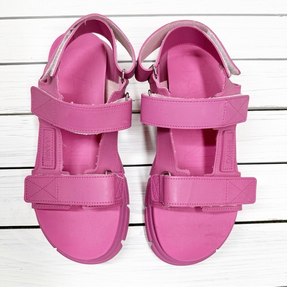 GANNI Recycled Rubber Chunky Logo Pink Platform Sandal 40 - Picture 5 of 12
